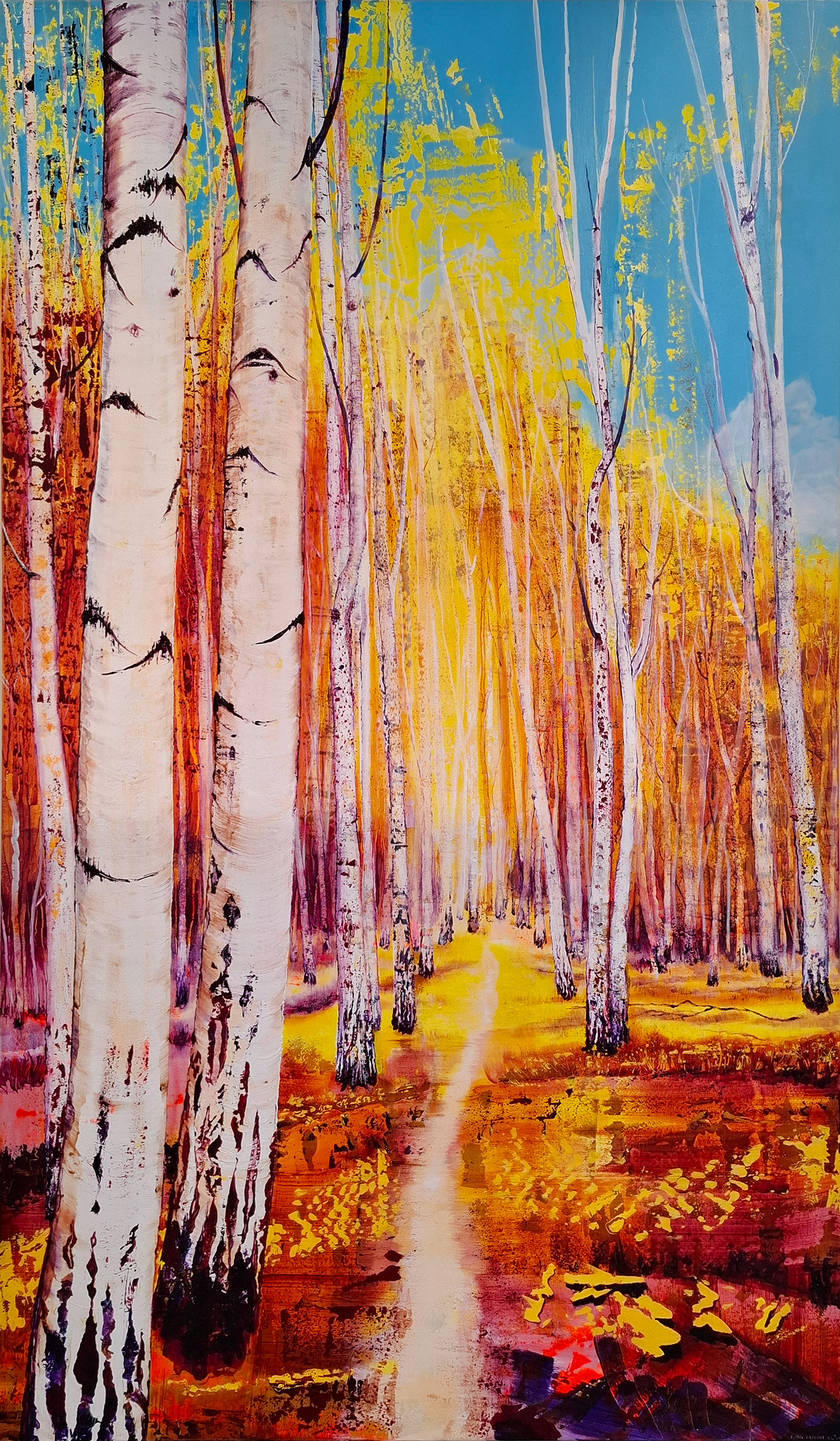 summertime birch forest woodland landscape painting