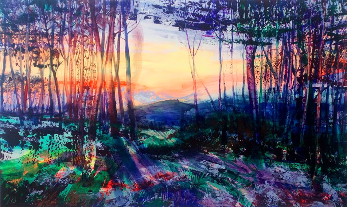 summertime forest woodland landscape painting